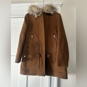 JCREW Vail Wool Parka with Fur Hood